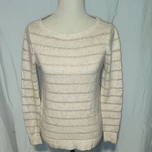 Lost Outlet Size Extra Small Sparkly Sweater Cream Colored With Colored Speckles